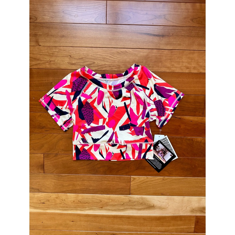 Target Black Beyond Measure Women Small Abstract Geometric Crop Active Top Pink